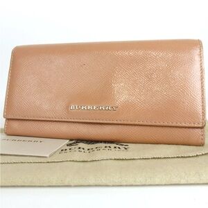 Burberry Peach Leather Wallet full inclusion